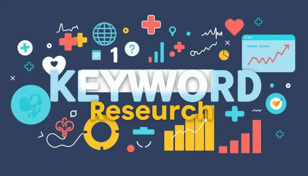 Generate an image representing healthcare keyword research