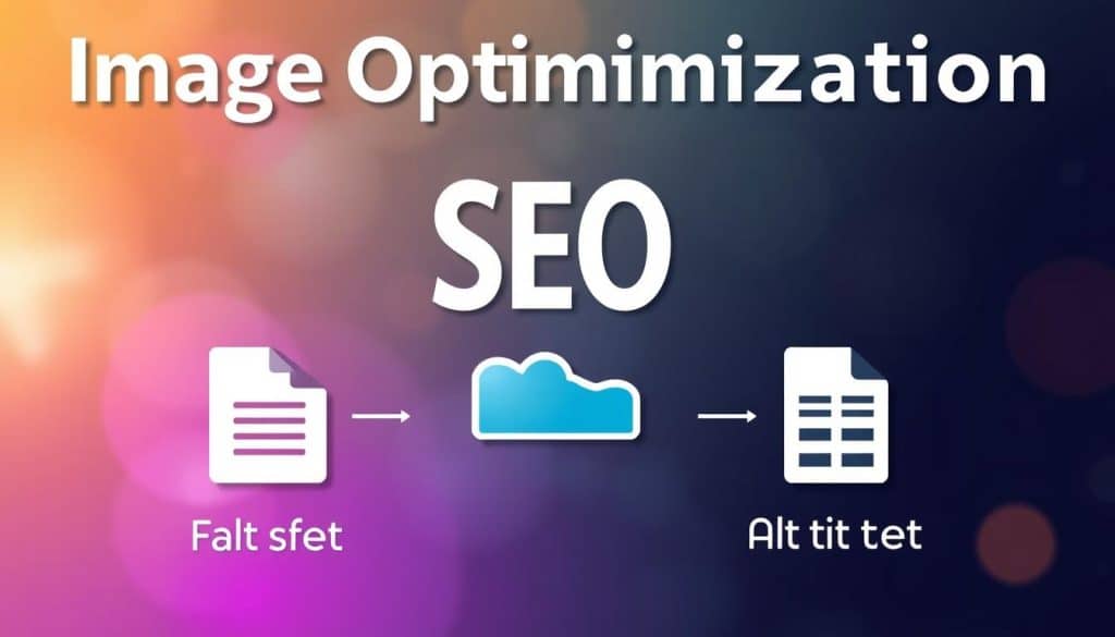Generate an image representing image optimization for SEO