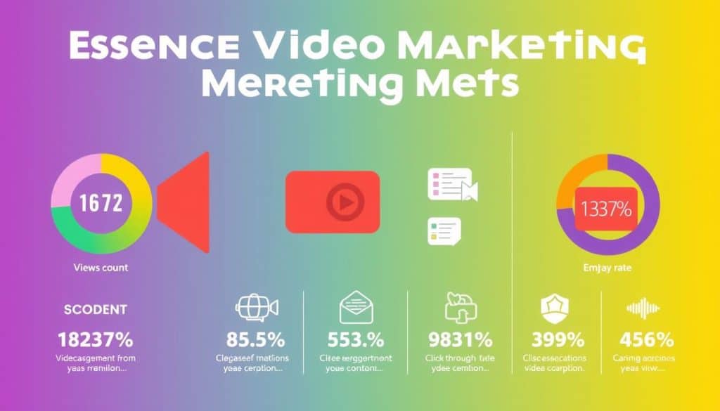 Generate an image representing key video marketing metrics