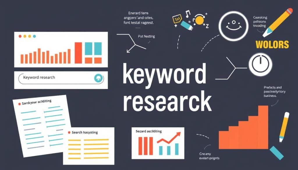 Generate an image representing keyword research for educational websites