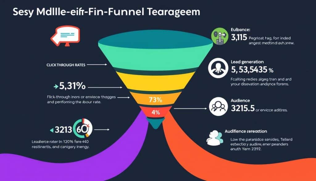 Generate an image representing middle-of-funnel engagement metrics