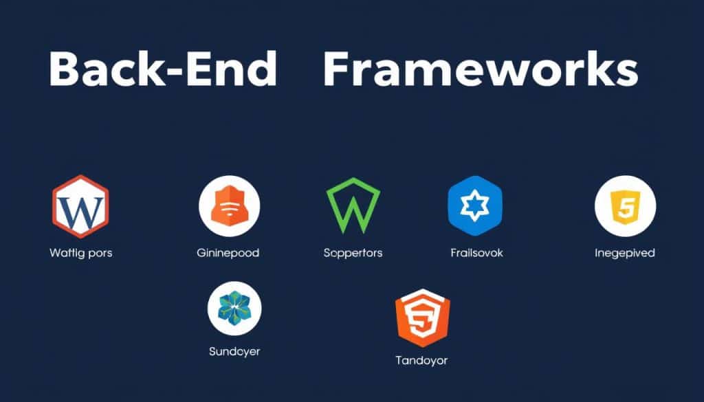 Generate an image representing popular back-end frameworks
