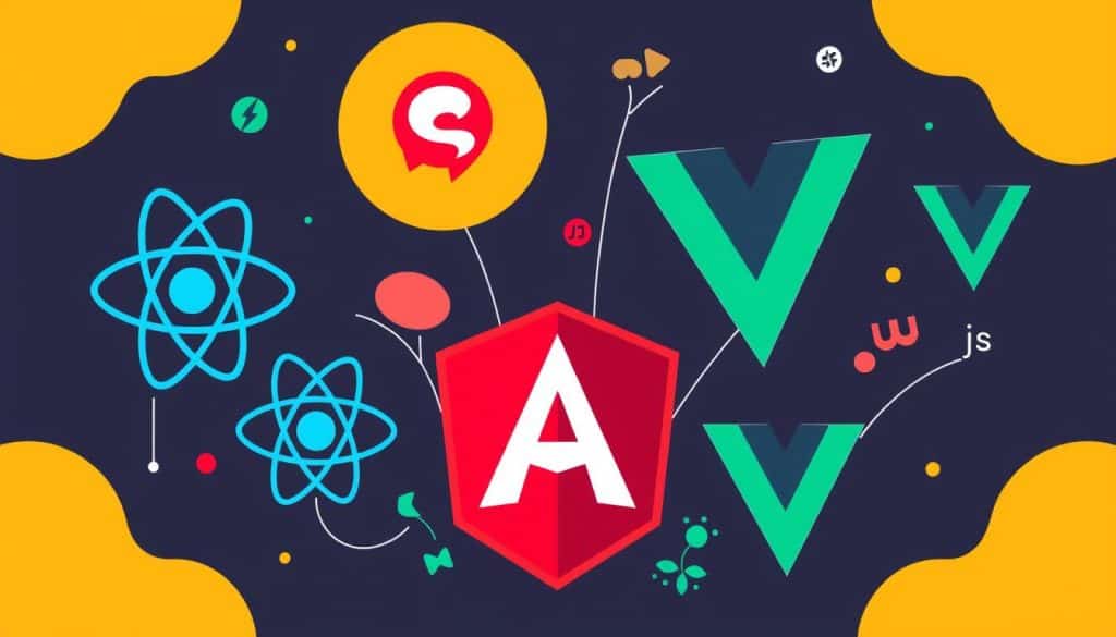 Generate an image representing popular front-end frameworks