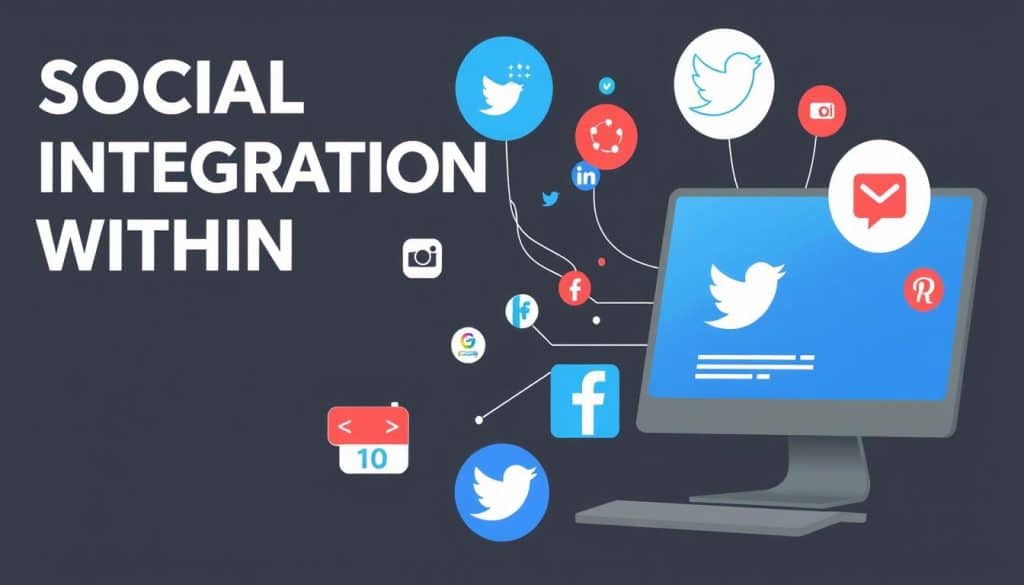 Generate an image representing social media integration with web design