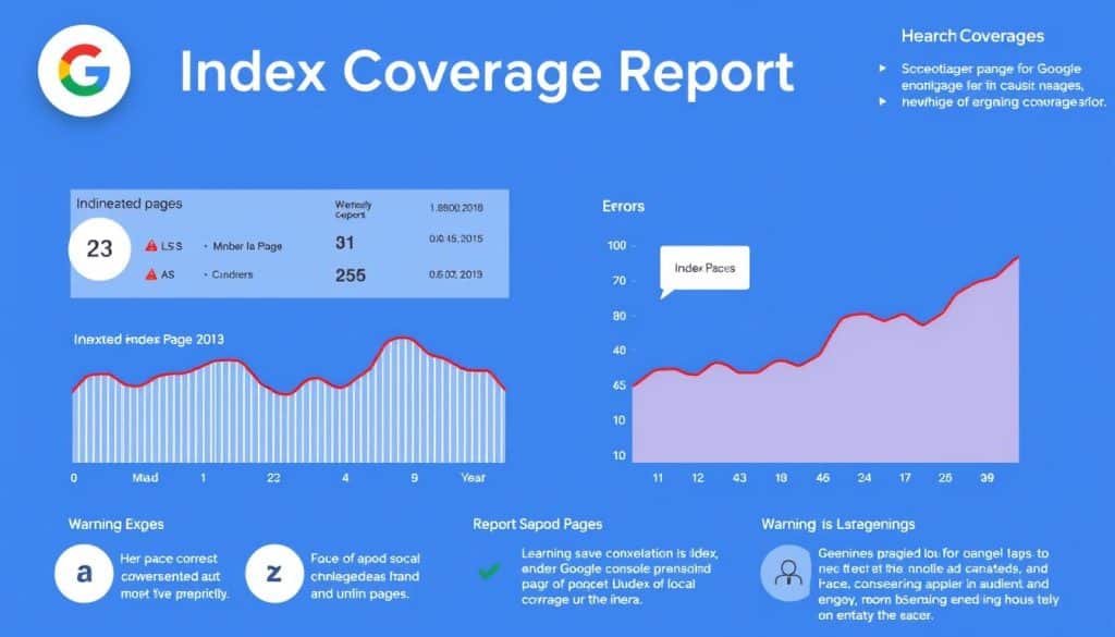 Generate an image representing the Index Coverage report in Google Search Console.