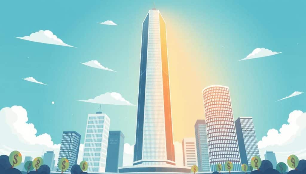 Generate an image representing the Skyscraper Technique for link building