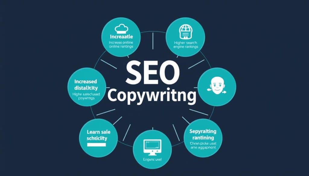 Generate an image representing the benefits of SEO copywriting services
