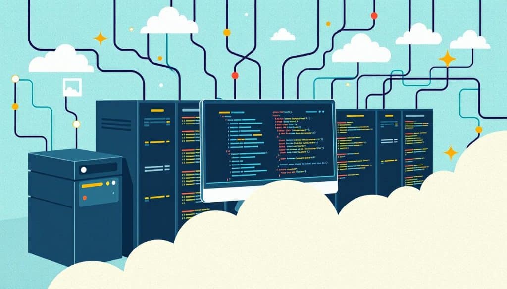Generate an image representing the concept of back-end web development