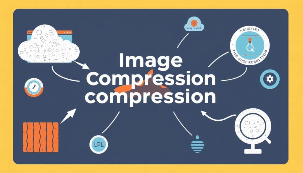 Generate an image representing the concept of image compression and its impact on web performance.