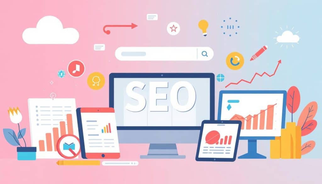 Generate an image representing the concept of keyword research for SEO