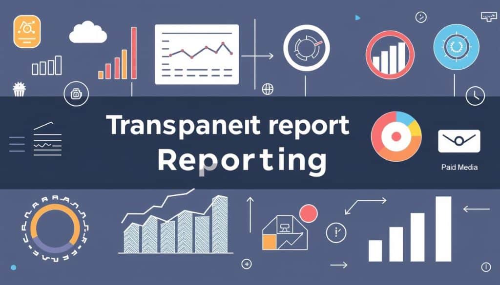 Generate an image representing transparent reporting and performance analytics in paid media.