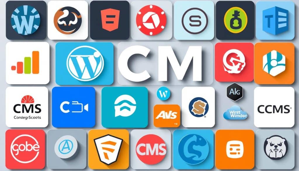 Generate an image representing various CMS platforms
