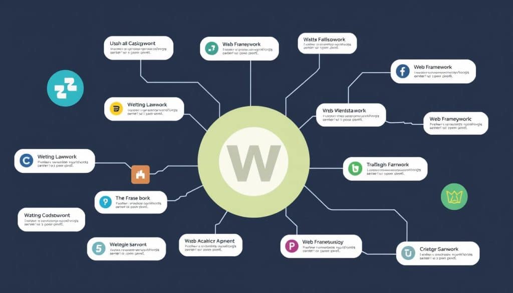 Generate an image representing web development frameworks and libraries