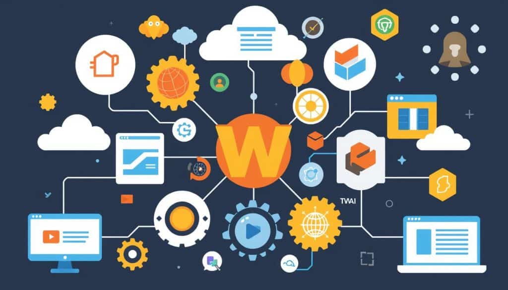 Generate an image representing web development tools and frameworks