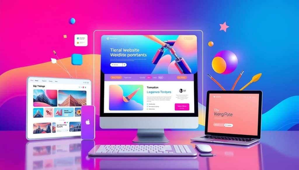 Generate an image showcasing a modern website design trend.