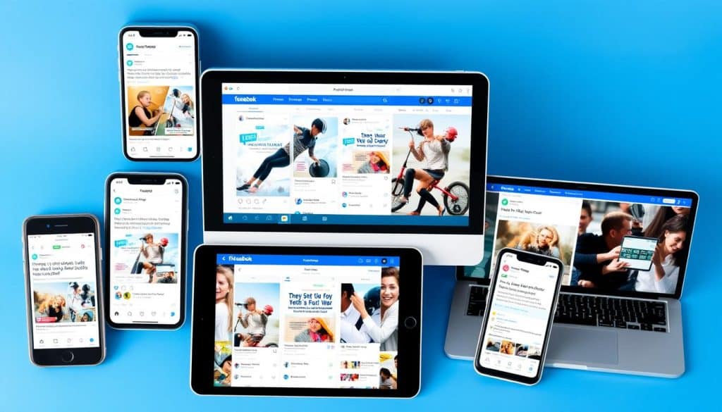 Generate image of various social media ads on different devices
