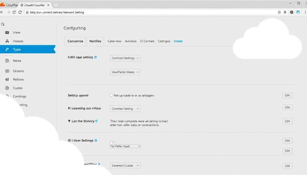 Image of CloudFlare dashboard for CDN setup