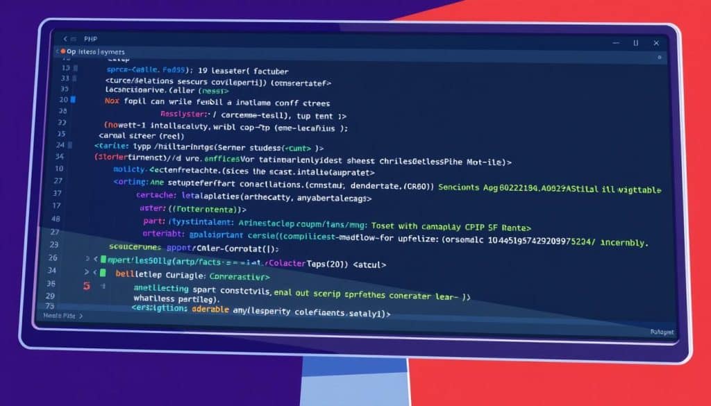 Image of PHP code on a screen