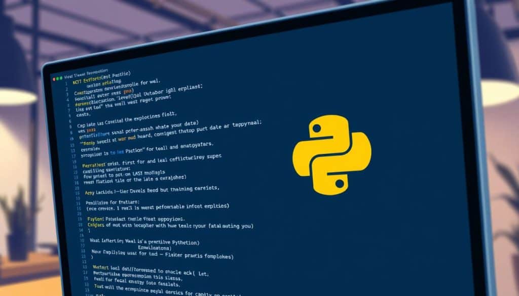 Image of Python coding on a screen
