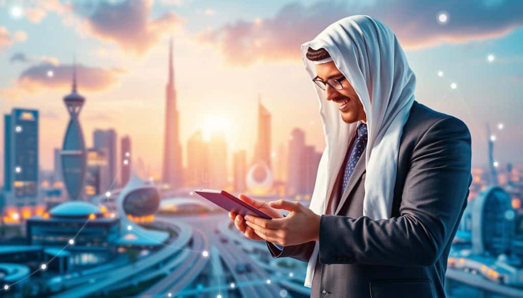 Image of a Qatari business thriving in a digital landscape