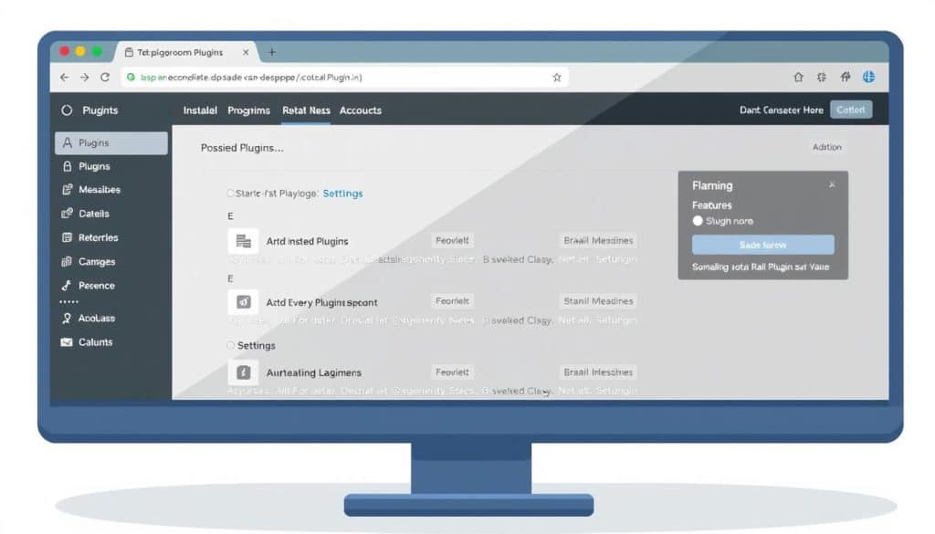 Image of a WordPress dashboard with various plugins installed