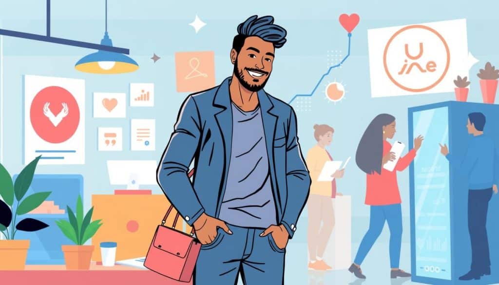 Image of a business partnering with a social media influencer
