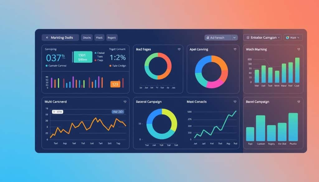 Image of a dashboard showing integrated multi-channel marketing campaigns Image of a dashboard showing integrated multi-channel marketing campaigns