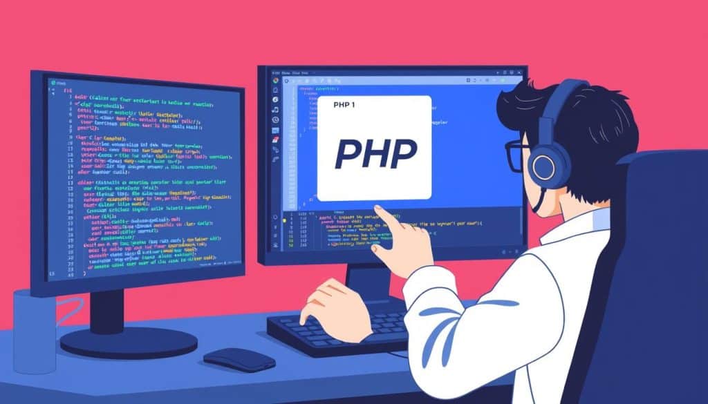 Image of a developer setting up a PHP development environment on their computer