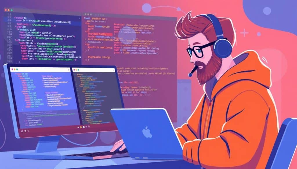 Image of a developer using task runners and build tools for efficient web development