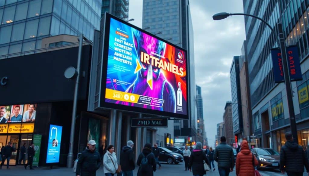 Image of a digital billboard with dynamic content