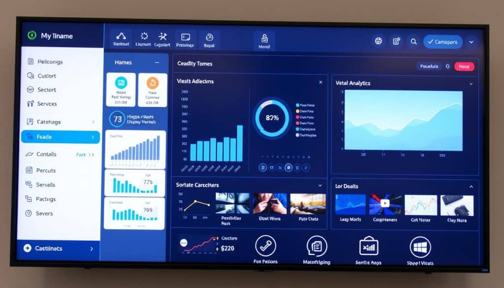 Image of a digital signage CMS dashboard