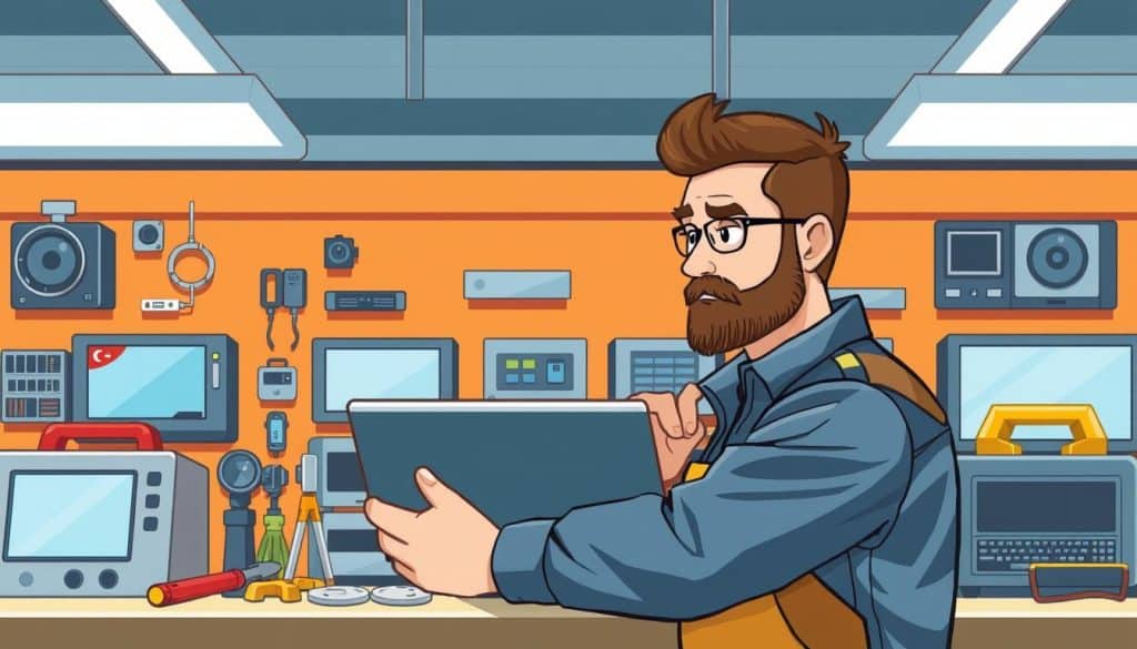 Image of a digital signage maintenance technician