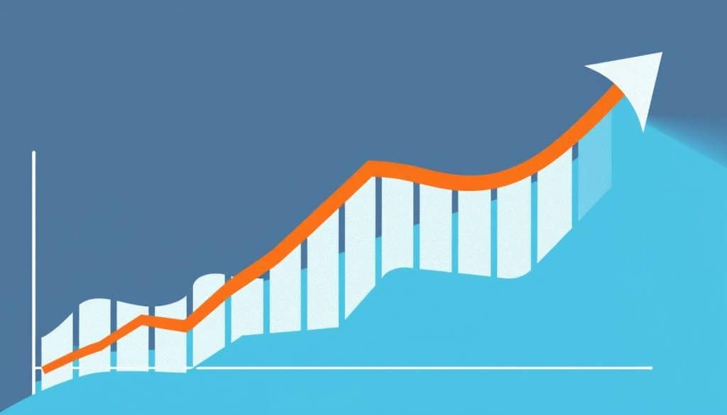 Image of a graph showing increased website traffic due to SEO
