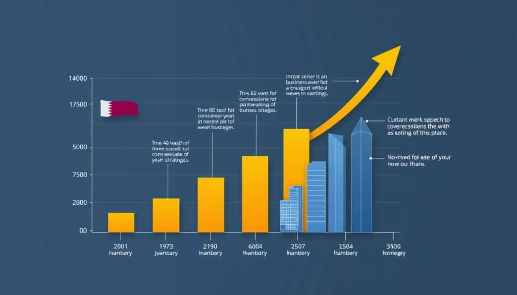 Image of a graph showing the growth of a Qatari business through SEO