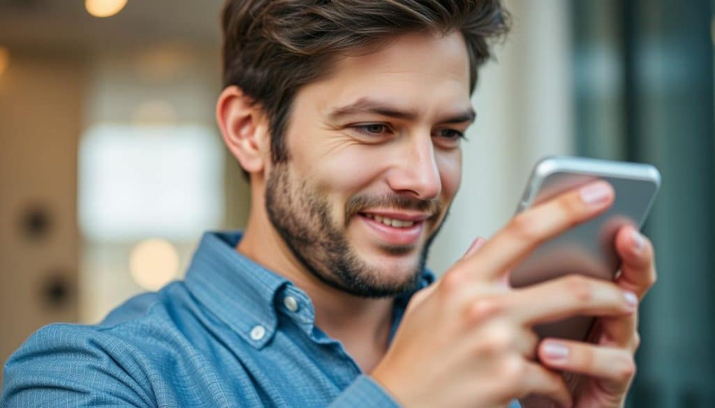 Image of a person using voice search on their mobile device
