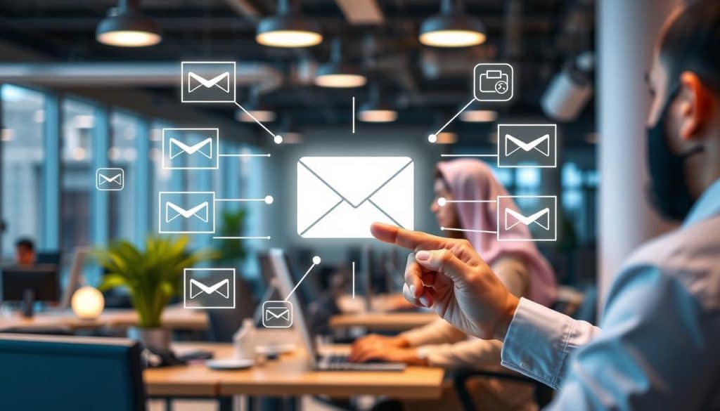Image of a professional email system being used for business communication in Qatar