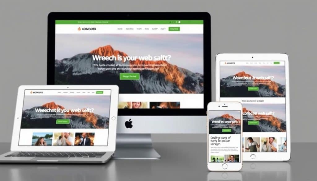 Image of a responsive website design on various devices