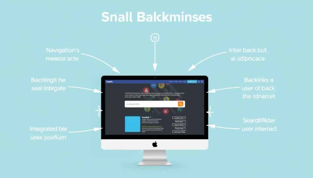Image of a small business website with backlinks