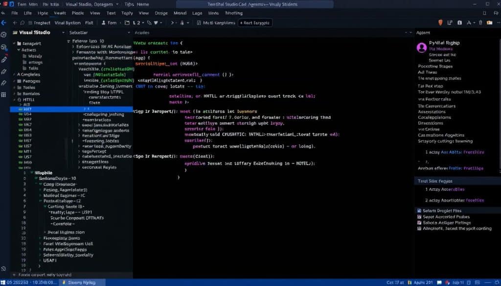 Visual Studio Code interface for HTML coding