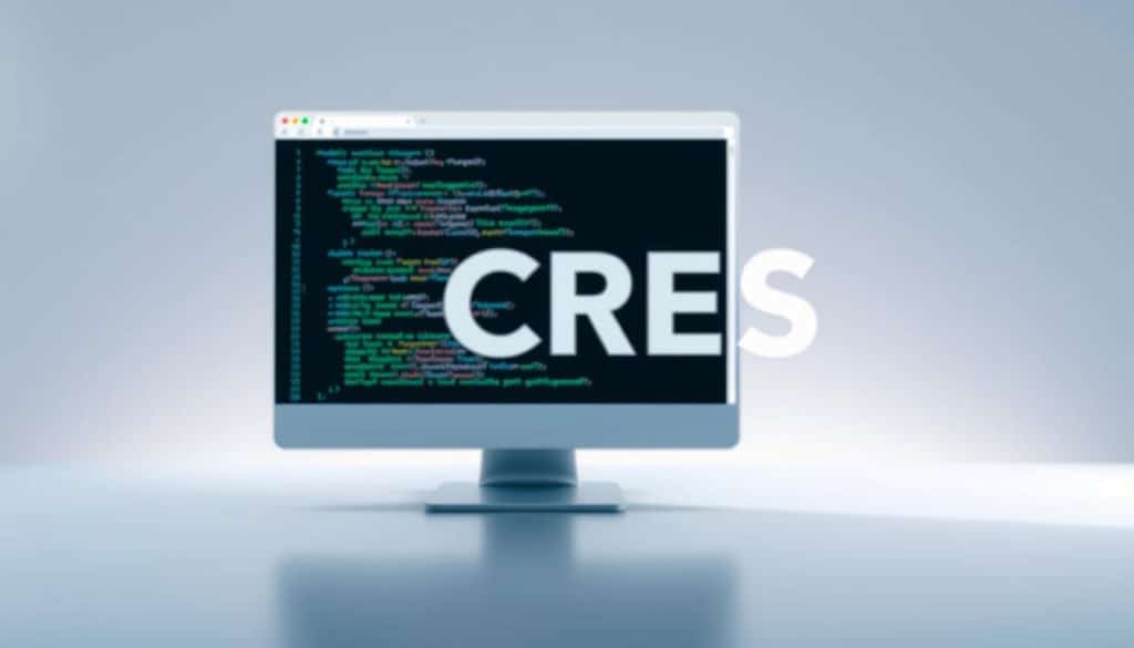 a highly detailed digital illustration of "web development basics" featuring a modern web browser window in the foreground displaying various code snippets, with a wireframe website layout in the middle ground, and a CRES logo in the background, all set against a soft gradient background with subtle lighting and depth of field effects, capturing the essence of the subject in a clean, minimalist, and visually appealing manner.