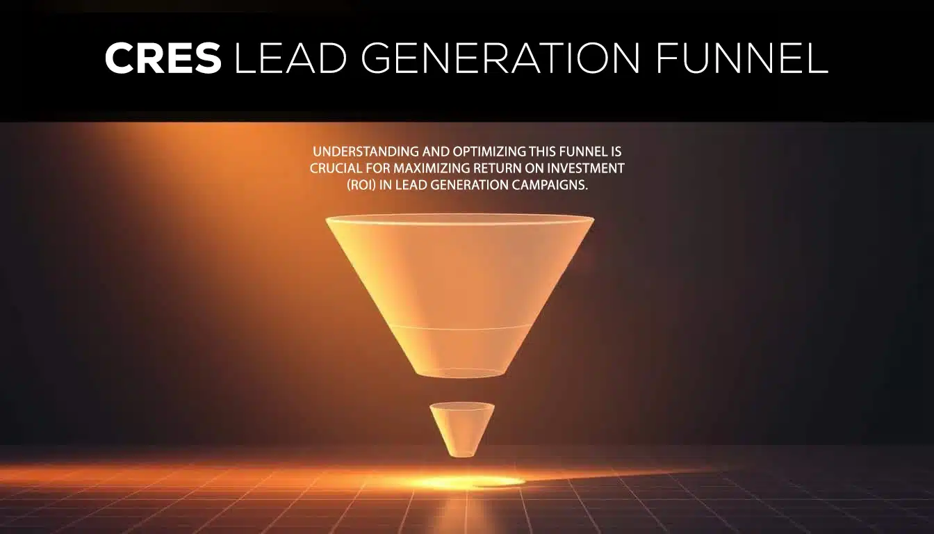 A sleek, modern lead generation funnel, illustrated in the style of a technical diagram. In the foreground, a series of clean, minimalist shapes representing the stages of the funnel: Awareness, Interest, Consideration, and Conversion, all bathed in a warm, soft light. In the middle ground, a subtle grid pattern provides structure and context, while the background features the CRES brand logo, rendered in a high-contrast, engineering-inspired aesthetic. The overall composition conveys a sense of efficiency, professionalism, and data-driven effectiveness, perfectly suited to illustrate the "Lead Generation Funnel: From Awareness to Conversion" section of the article. The Lead Generation Funnel